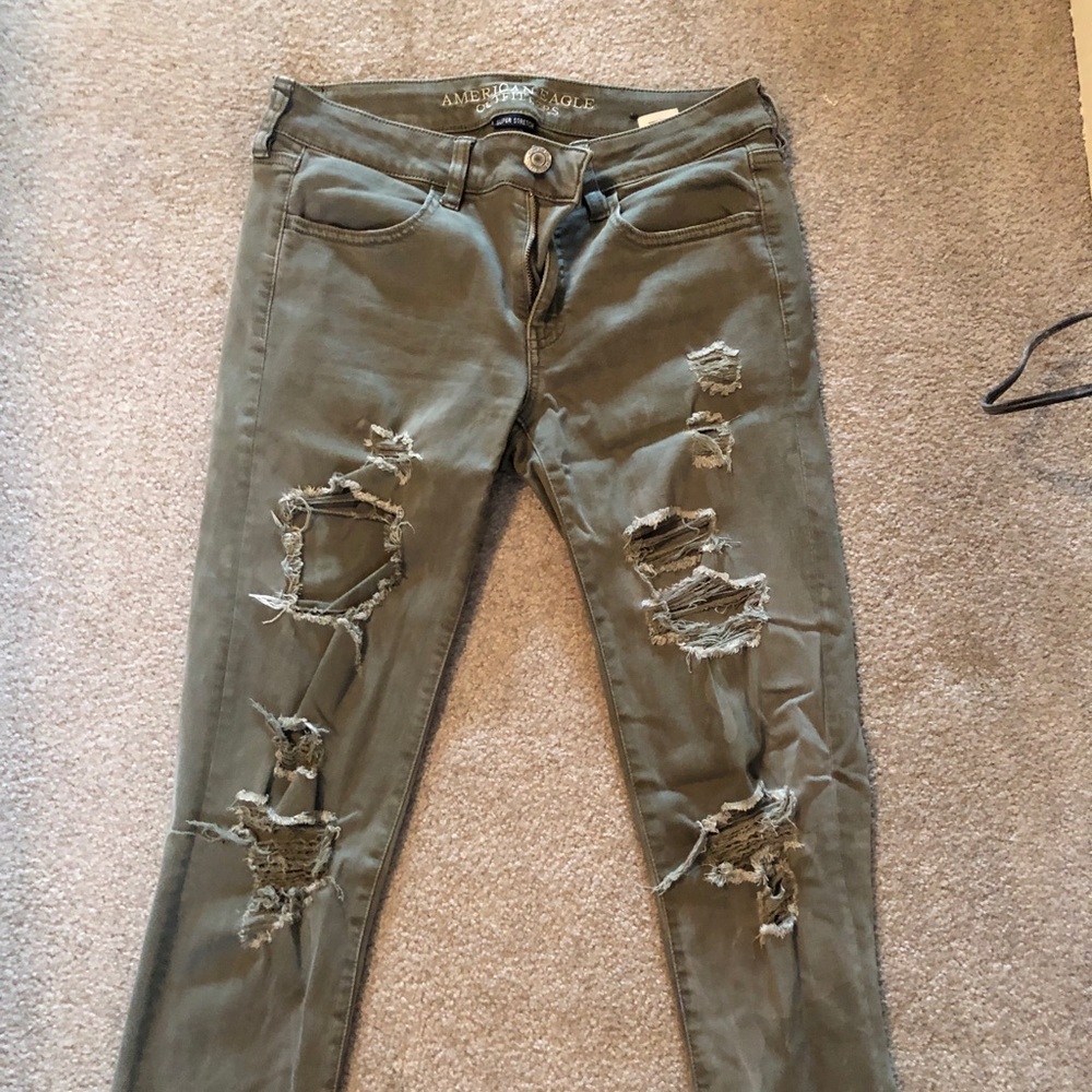 American Eagle army green jeggings